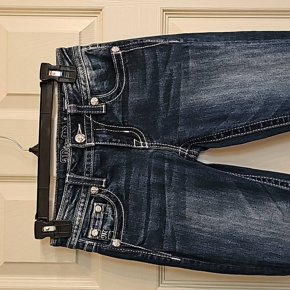 Miss Me jeans size 24 Chloe Boot rhinestones style # M3484B